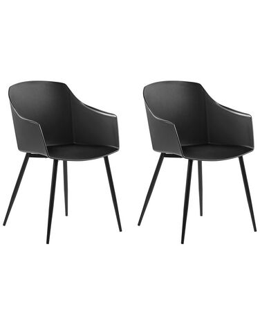Conjunto de 2 sillas de comedor negro FONDA