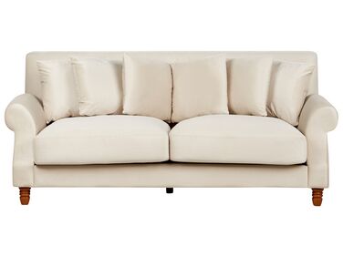 2 Seater Velvet Sofa Off-White EIKE