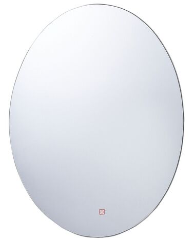 Espelho de parede oval prateado com iluminação LED 60 x 80 cm MAZILLE