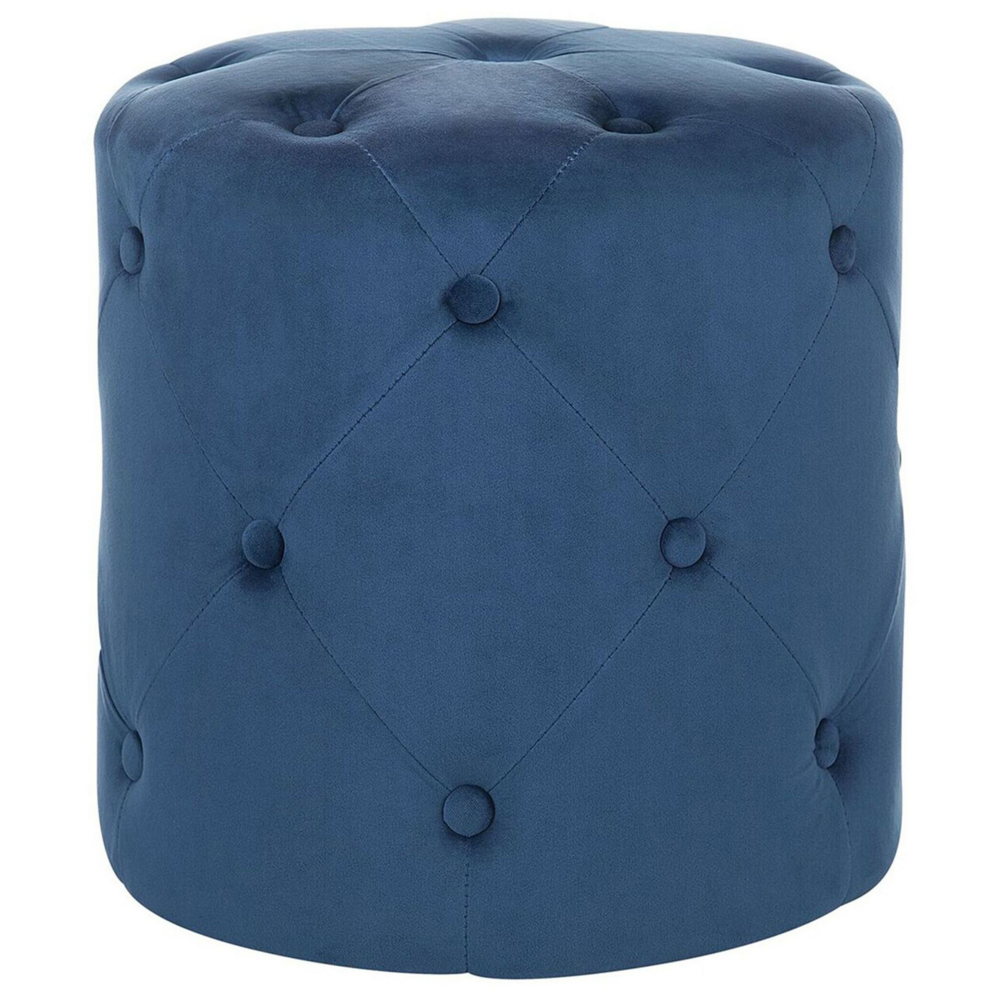 Puf welurowy ø 40 cm niebieski COROLLA