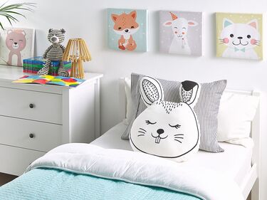 Set of 2 Cotton Kids Cushions Bunny 53 x 43 cm Black and White KANPUR