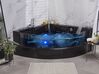 Whirlpool Badewanne schwarz Eckmodell mit LED 190 x 135 cm MARINA_807783