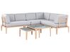 Lounge Set Aluminium heller Holzfarbton 6-Sitzer linksseitig modular Auflagen hellgrau RIMA III_828868