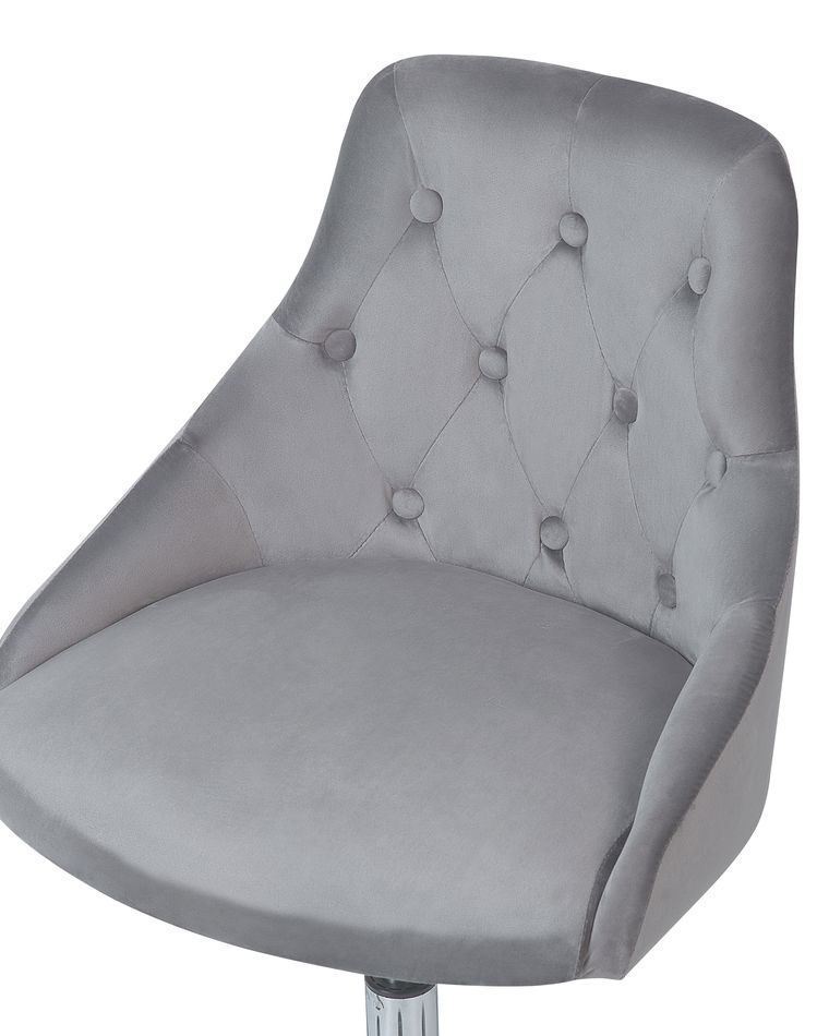 Velvet Desk Chair Grey PARRISH Beliani.co.uk