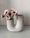 Stoneware Flower Vase 23 cm White MITILINI_883328