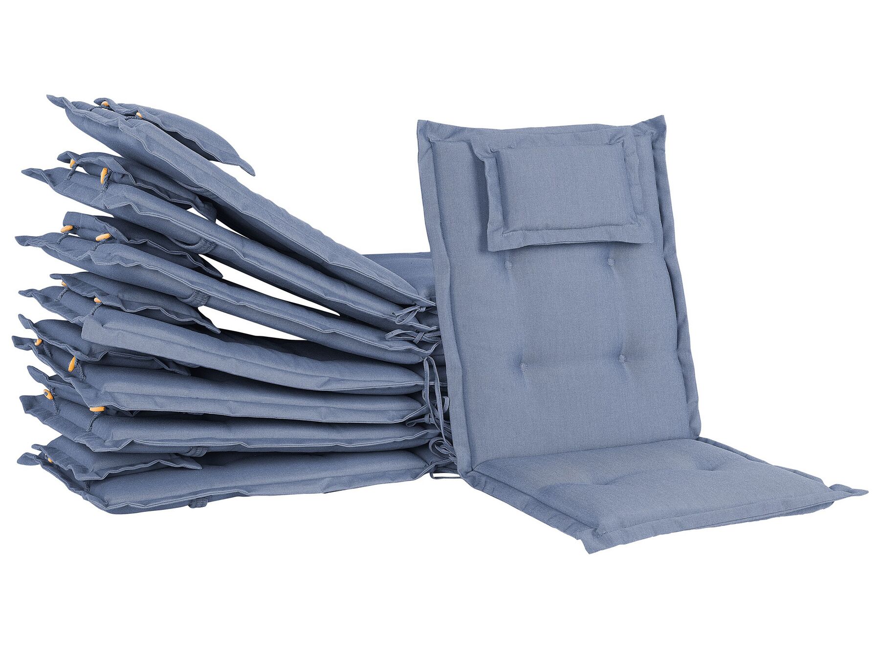 Set Cuscini Seduta E Schienale Per Esterno 61x61 Cm – Impermeabili, Antisbiadimento, Con Lacci E Federe Lavabili, Blu Navy