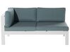 Lounge Set Kunstholz weiss 5-Sitzer Auflagen grün-grau MESSINA_867241
