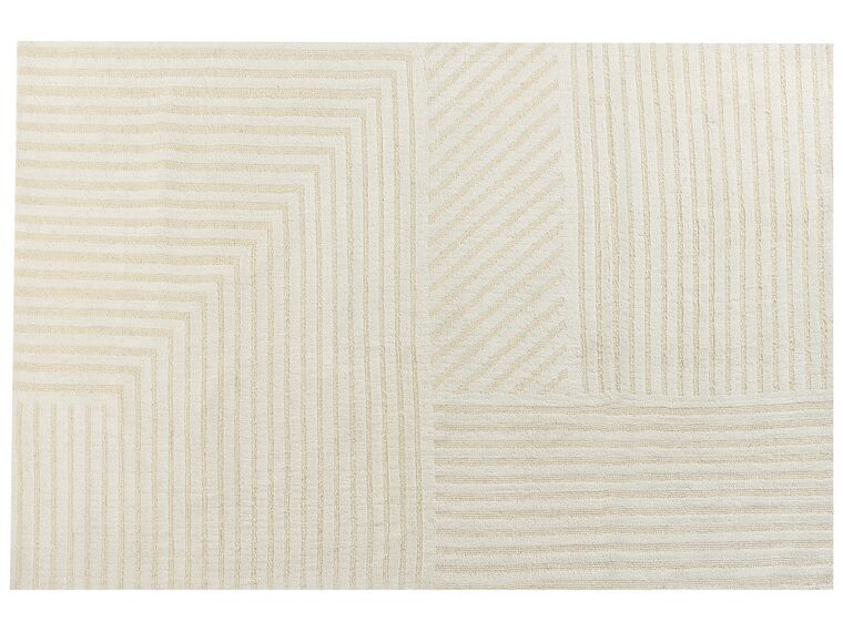 Teppich Wolle hellbeige 200 x 300 cm Steifenmuster ABEGUM_883893