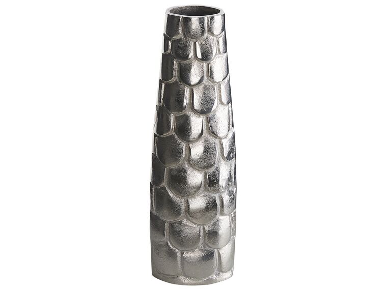 Vaso decorativo em metal prateado 47 cm SUKHOTHAI_823049