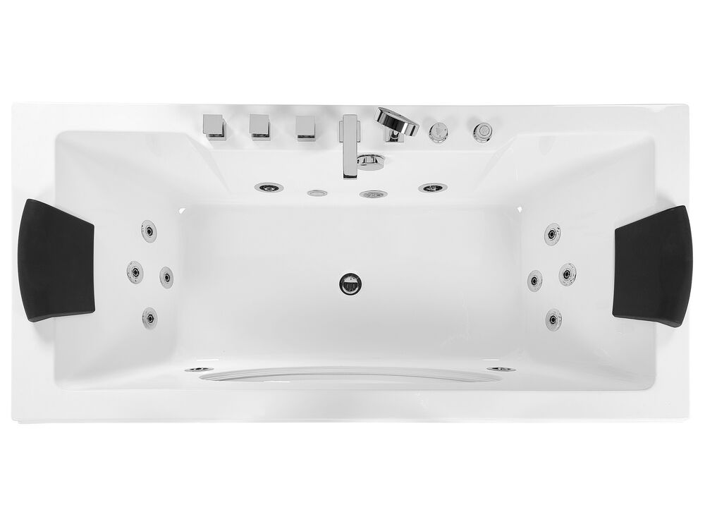 Whirlpool Bath with LED 1700 x 800 mm White HAWES | Beliani.pt