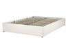 Buklé posteľ s úložným priestorom 140 x 200 cm krémová biela DINAN_903682