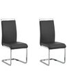  Set of 2 Faux Leather Dining Chairs Black GREEDIN_790050