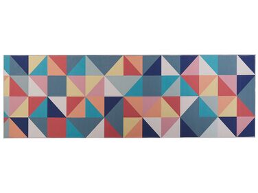 Teppich bunt 80 x 240 cm geometrisches Muster Kurzflor VILLUKURI