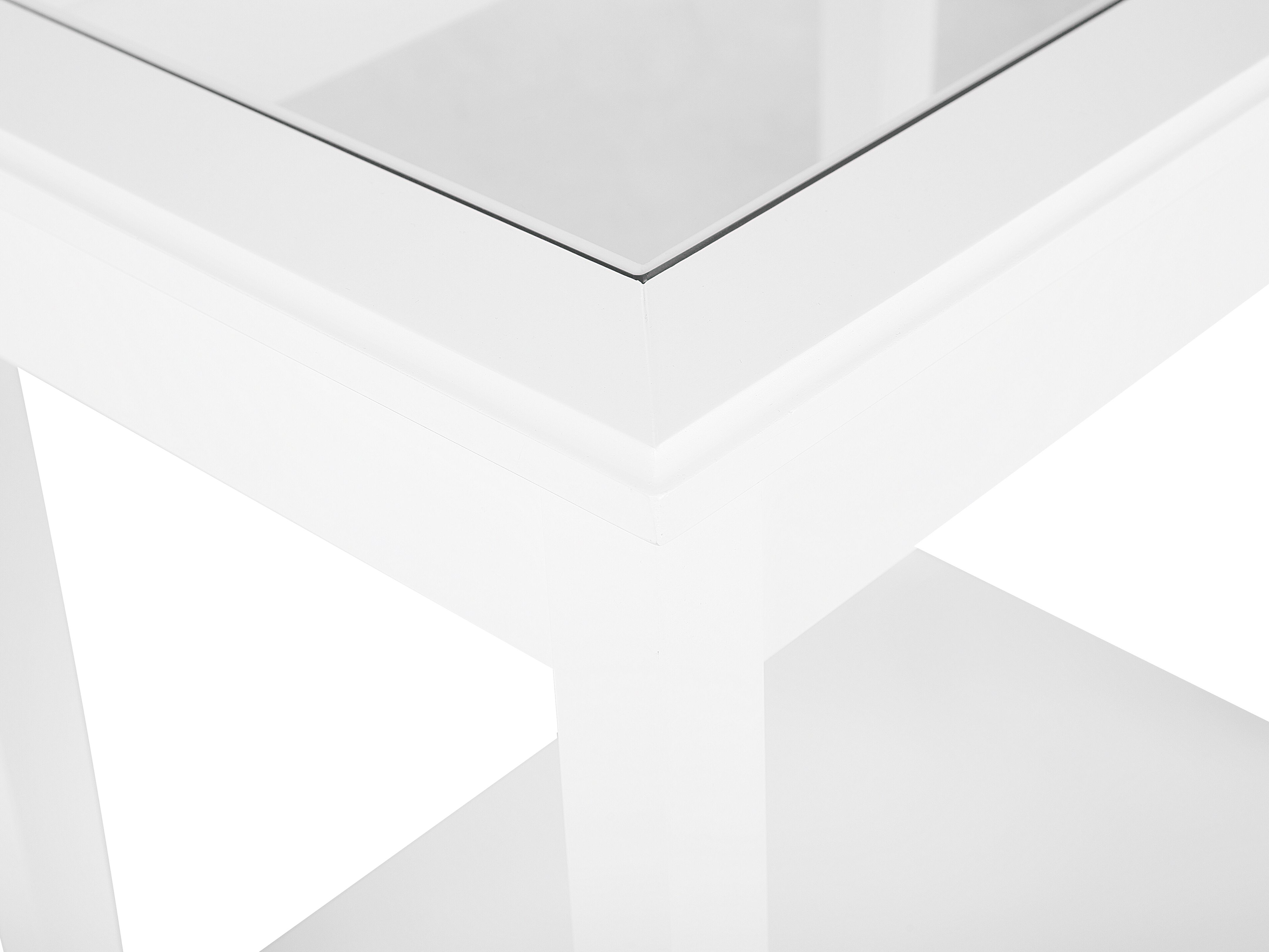 End Table with Glass Top White ATTU Beliani.co.uk