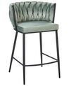 Set of 2 Velvet Bar Chairs Light Green MILAN_914393