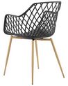 Conjunto de 2 sillas de comedor negro/madera clara NASHUA_775284