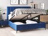 3 Piece Bedroom Set Velvet EU Super King Size Blue SEZANNE_795669