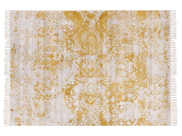 Viskózový koberec 140 x 200 cm žltá/béžová BOYALI_836793