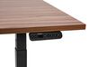 Elektriskt justerbart skrivbord 160 x 72 cm mörkt trä och svart DESTINES_899503