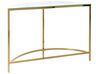 Glass Top Console Table Marble Effect White with Gold ORITA _824984