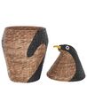 Aufbewahrungskorb mit Deckel Wasserhyazinthe naturfarben Pinguinform 68 cm HADZABE_838095