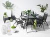 Mesa de jardim em aço 140 x 80 cm preta LIVO_826842