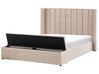 Velvet EU King Size Bed with Storage Bench Beige NOYERS_834514