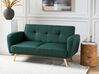 2 Seater Fabric Sofa Bed Green FLORLI _905931
