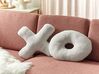 Set of 2 Teddy Letter Cushions White HESPERIS_888220