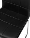 Conjunto de 2 sillas de comedor de piel sintética negro/plateado KIRON_682121