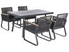 4 Seater Metal Garden Dining Set Black CANETTO_808269