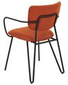 Set of 2 Fabric Dining Chairs Orange ELKO_871970