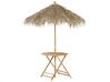 Tavolo da giardino con ombrellone legno di bambù chiaro 245 cm MOLISE_839870