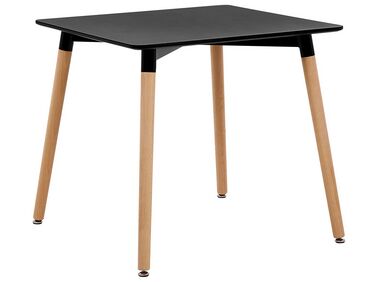 Mesa de comedor negro/madera clara/plateado 80 x 80 cm BUSTO