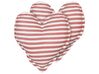 Set of 2 Cotton Heart Cushions 45 x 45 cm White and Red RUBIA _914153