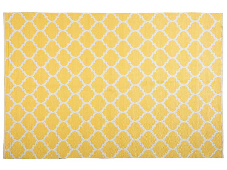 Kanárkově žlutý oboustranný koberec s geometrickým vzorem 160x230 cm AKSU_733423