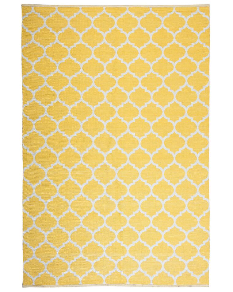 Kanárkově žlutý oboustranný koberec s geometrickým vzorem 160x230 cm AKSU_733423
