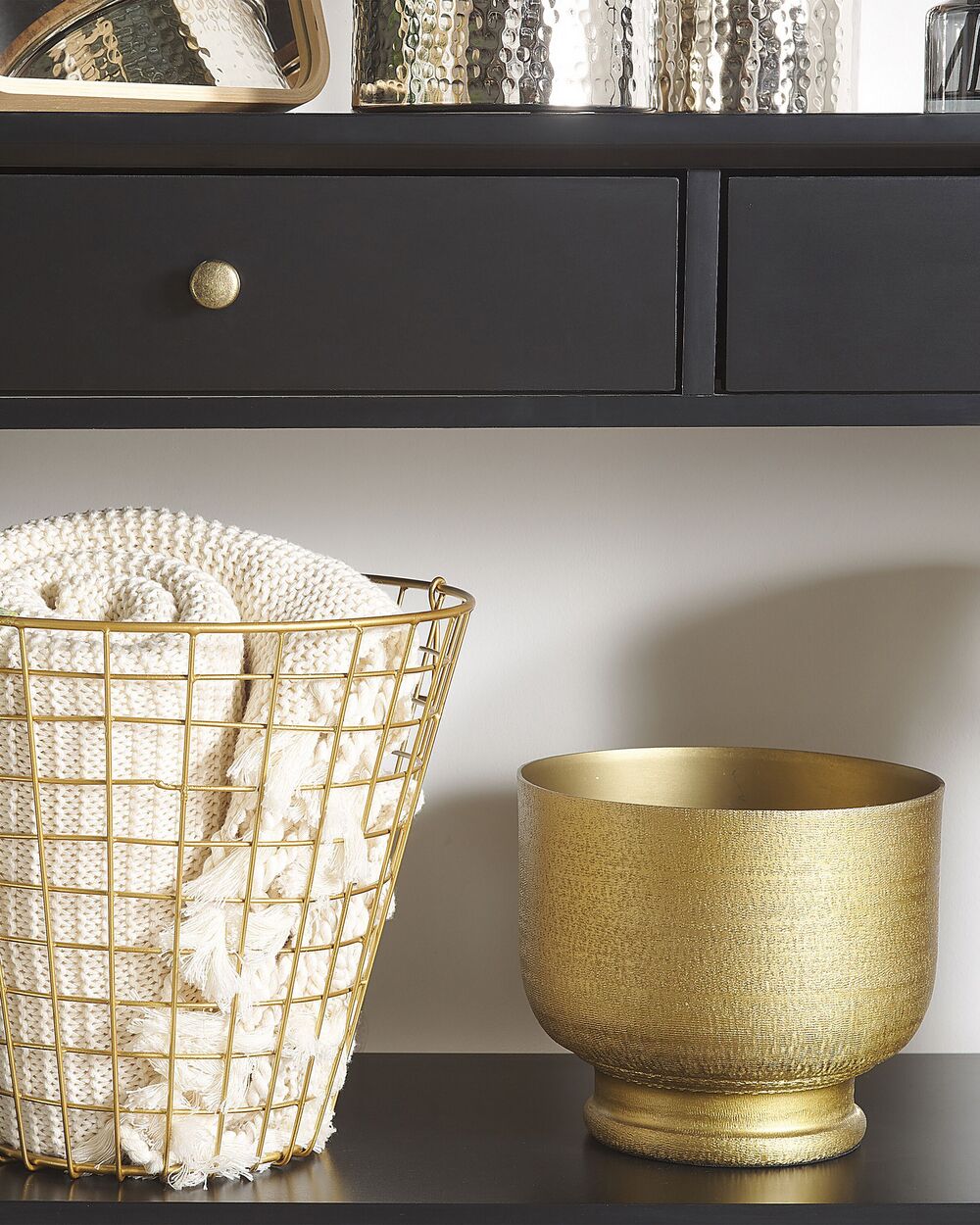 Blumenvase Aluminium gold 19 cm BELBES | Beliani.de