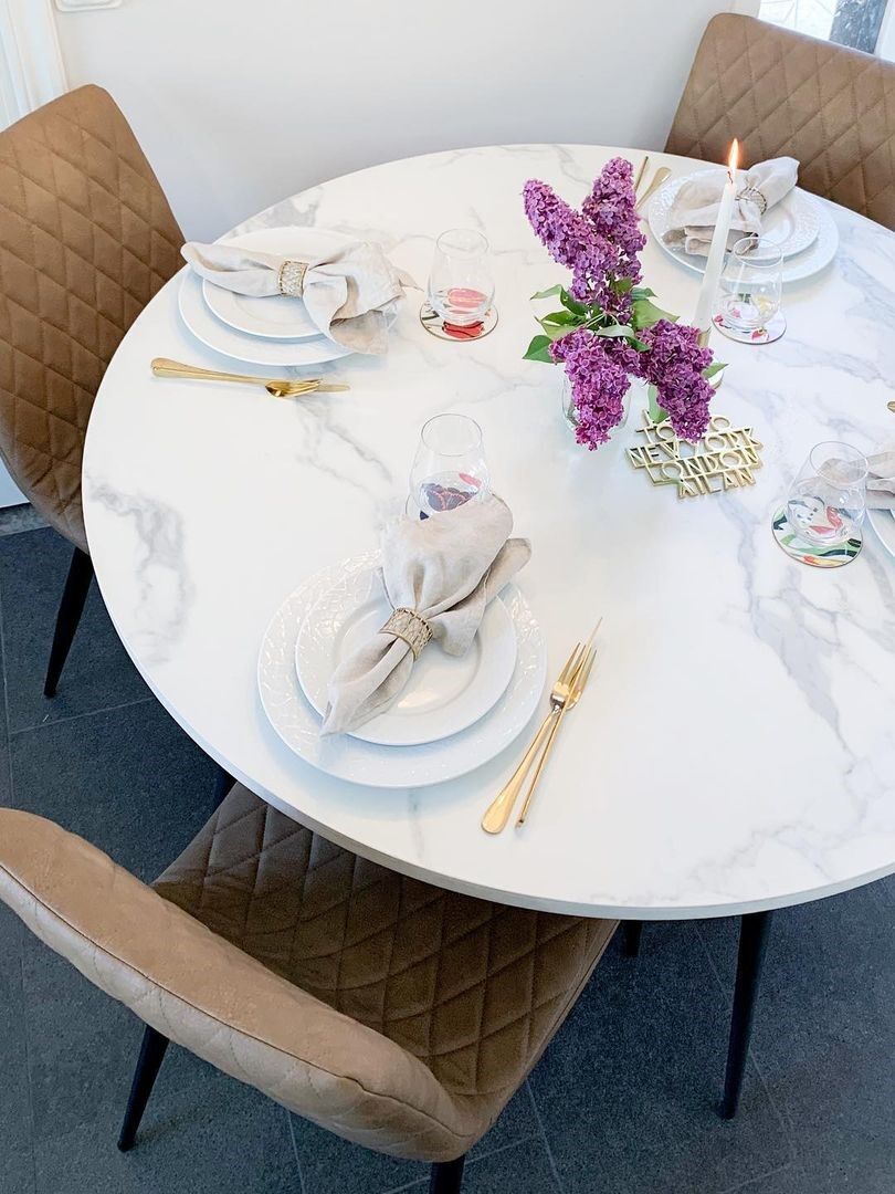 Esstisch Betonoptik / schwarz ø 120 cm rund ODEON | Beliani.de