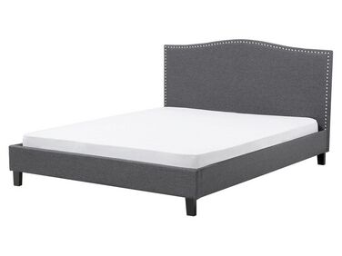 Fabric EU King Size Bed Grey MONTPELLIER