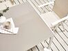 Tavolo da giardino alluminio e vetro temperato bianco e beige 160 x 90 cm CATANIA_884011