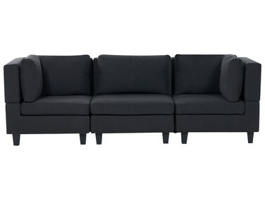 3-Seater Modular Fabric Sofa Black UNSTAD