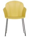 Set of 2 Dining Chairs Yellow SYLVA_783910