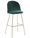 Zestaw 2 krzeseł barowych welurowy zielony ARCOLA_781132