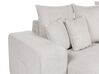 Canapé-lit d'angle à droite avec rangement en velours côtelé beige clair LUSPA_898651