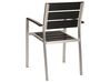 Set of 6 Garden Dining Chairs Black with Silver VERNIO_862858