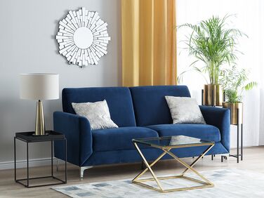 3-seters sofa  fløyel marineblå FENES