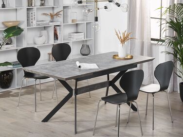 Spisebord 140/180 x 80 cm betong effekt/svart BENSON