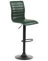 Conjunto de 2 sillas de bar de piel sintética verde LUCERNE II_894489