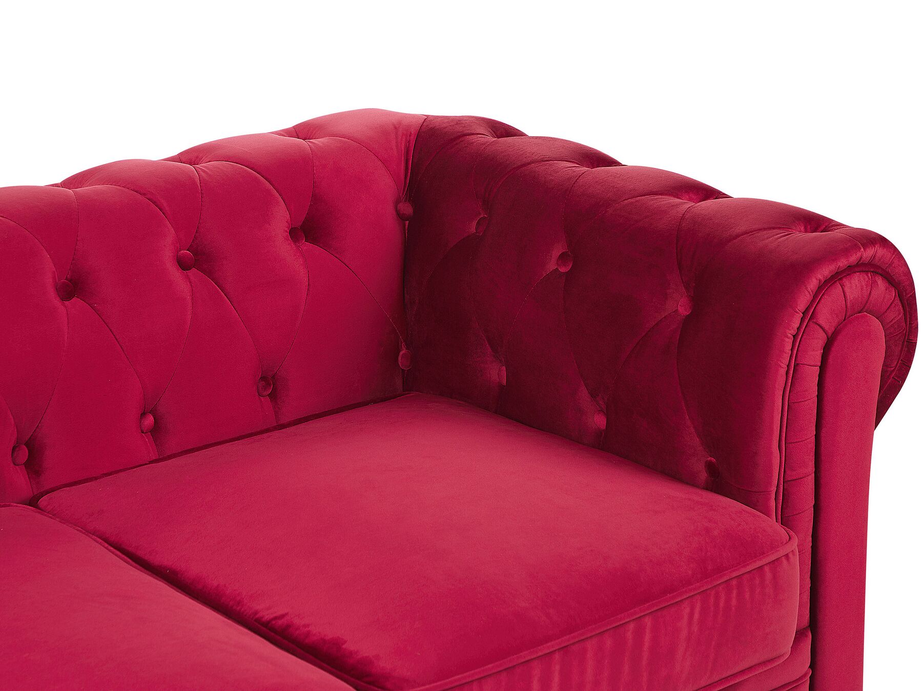Sofá de terciopelo rojo CHESTERFIELD Beliani.es